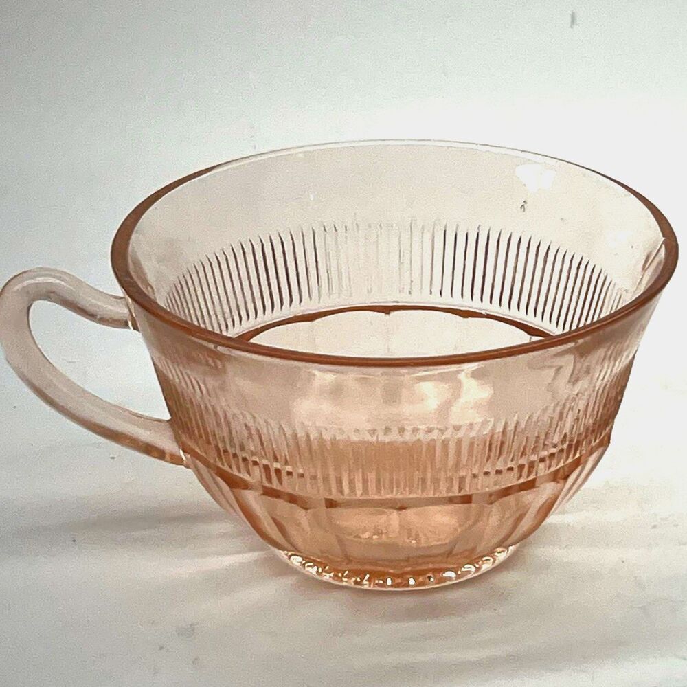 Anchor Hocking Pink Glass Coronation Cup~1937 Vintage Depression Era 7.5 oz